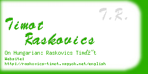 timot raskovics business card
